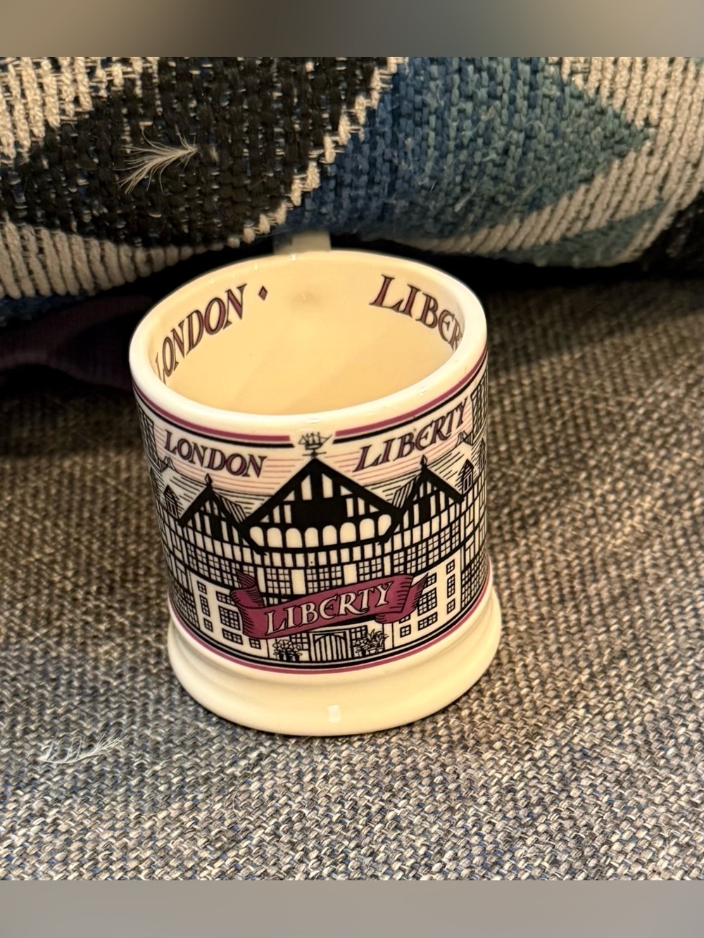 Emma Bridgewater Liberty London Half Pint Espresso Cup Mug Pink Striped